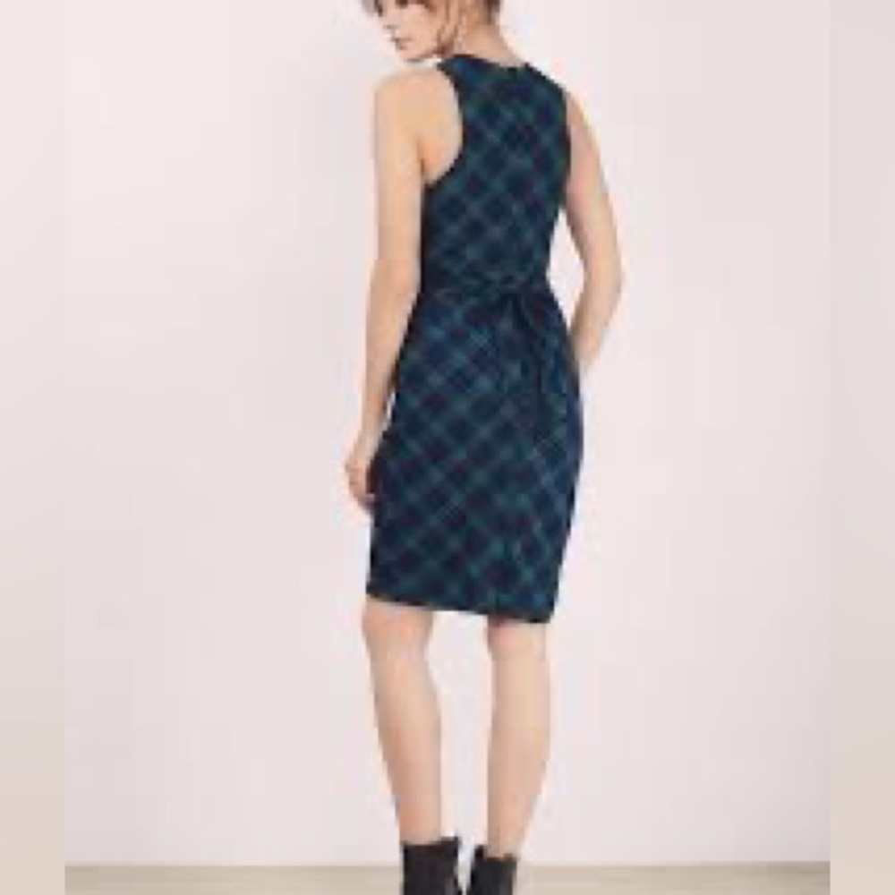 DO+BE Dress Women’s Cutout Wrap Midi Tartan ‘Plaid Behavior' Small - Picture 4 of 16